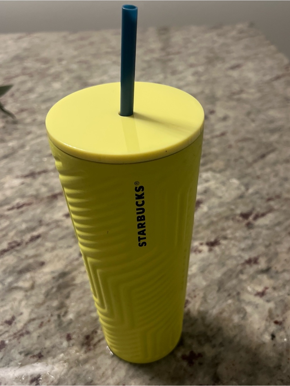 Starbucks Yellow Soft Touch Stainless Steel Venti 24oz Tumbler With Straw